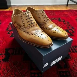 Nordstrom Genova Wingtip Oxford Worn 2x NORDSTROM Italian Premier Oxford Shoes Sz. 6.5 E  main image 4